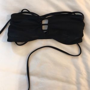 Black strapless bikini top